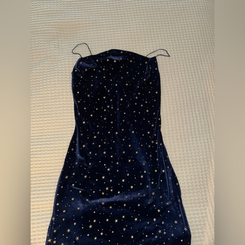 Velvet Midnight Blue Mini Dress